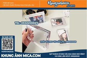 Khung mica để bàn hít nam châm A6