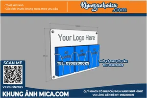 Khung Mica Có Hộp Đựng Leaflet Treo Tường