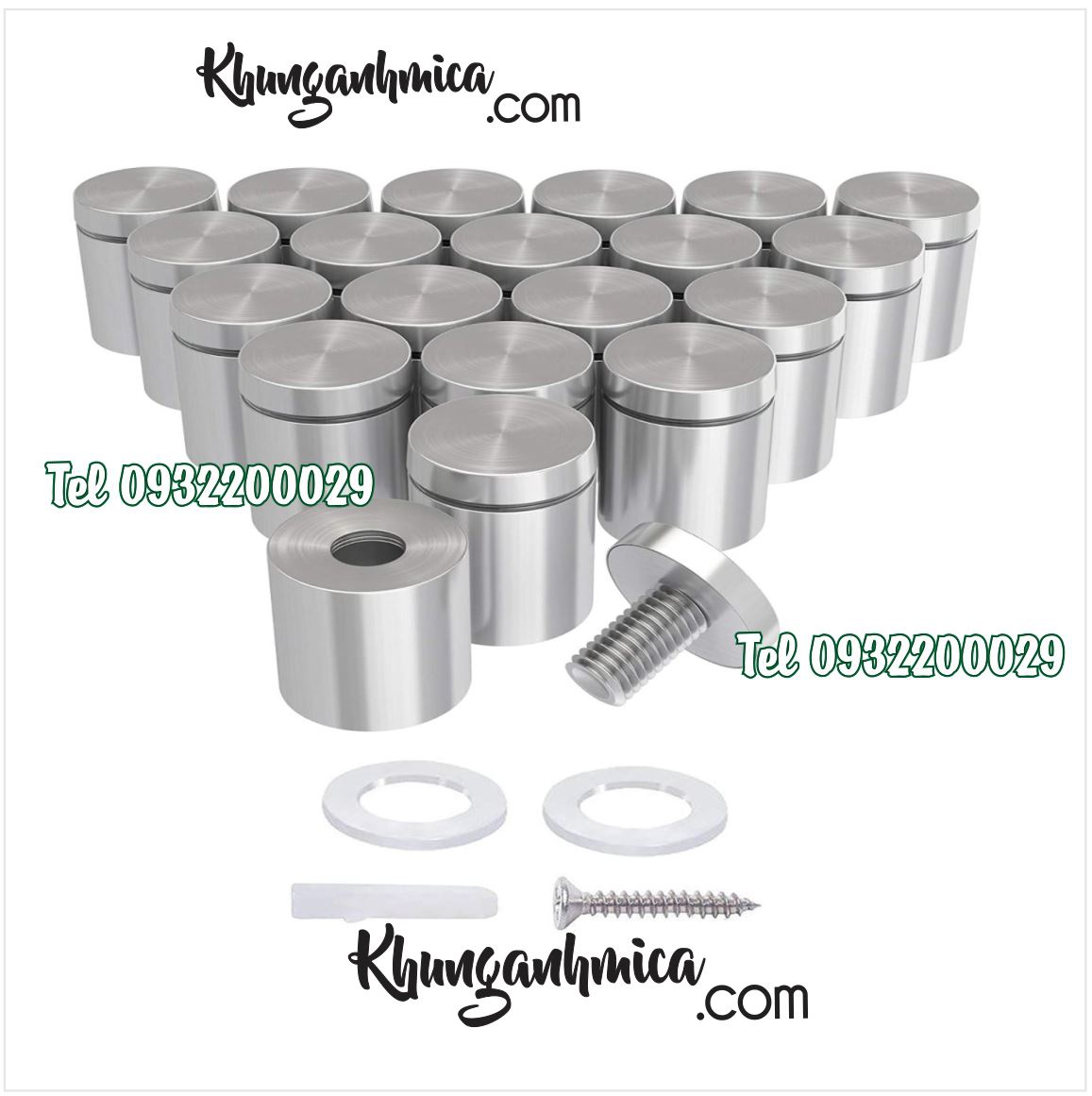 Ốc mica- ốc inox-ốc chân kính inox tại Khunganhmica.com
