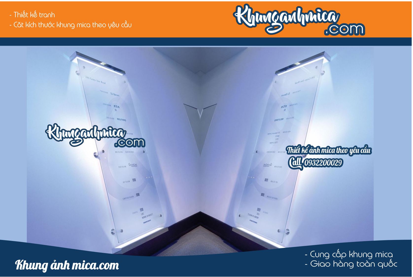 Khung mica menu quán bar với thiết kế LED |Khunganhmica.Com