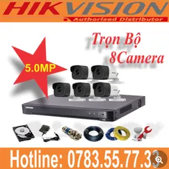 Trọn Bộ 08 Camera Hikvision 5.0mp
