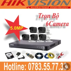 Trọn Bộ 06 Camera Hikvision 5.0mp