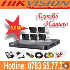 Trọn Bộ 05 Camera Hikvision 5.0mp