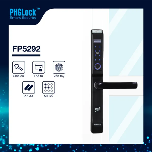 Khóa cửa vân tay PHG LOCK FP5292