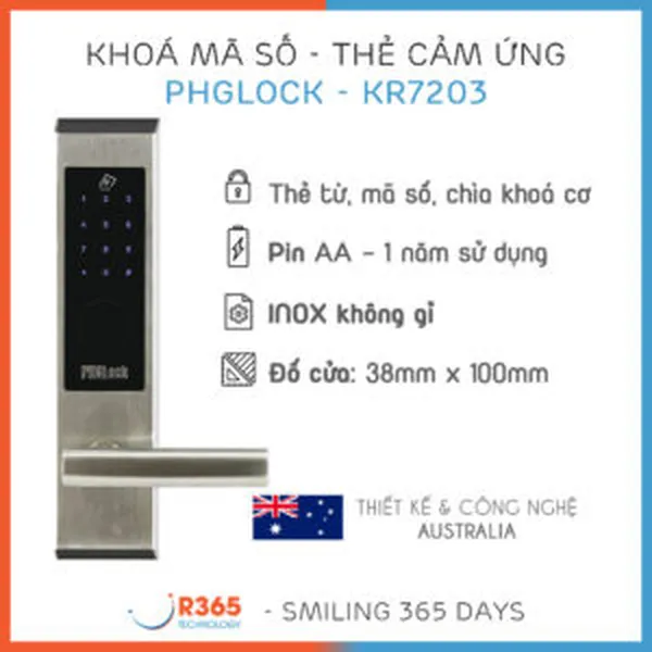 Khóa mã số - thẻ cảm ứng PHGlock KR7203