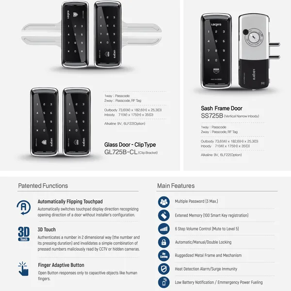 Khóa cửa kính LOCKPRO 725B