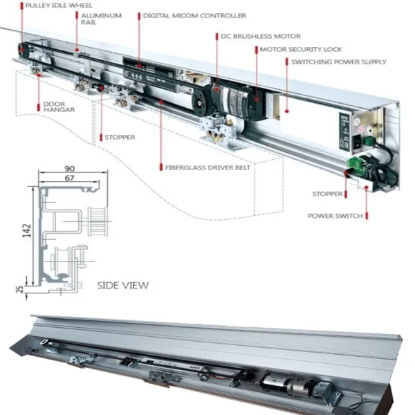 Thiêt bị trượt tự động cho cửa kính Motor Sinil Swico - SD60 và SD90 - Korea