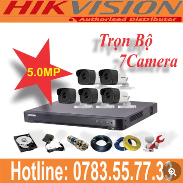 Trọn Bộ 07 Camera Hikvision 5.0mp