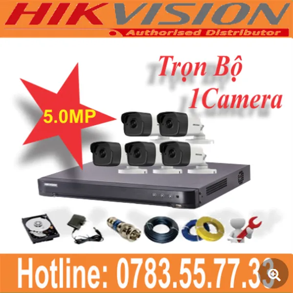 Trọn Bộ 01 Camera Hikvision 5.0mp