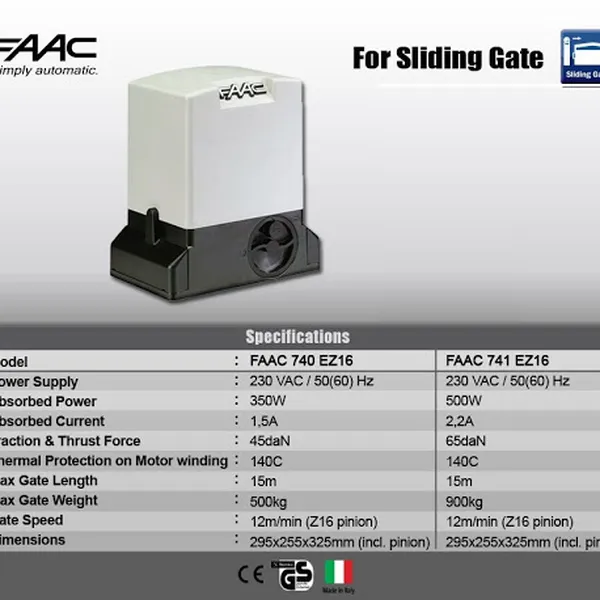 Cổng tự động mở trượt FAAC 740-741