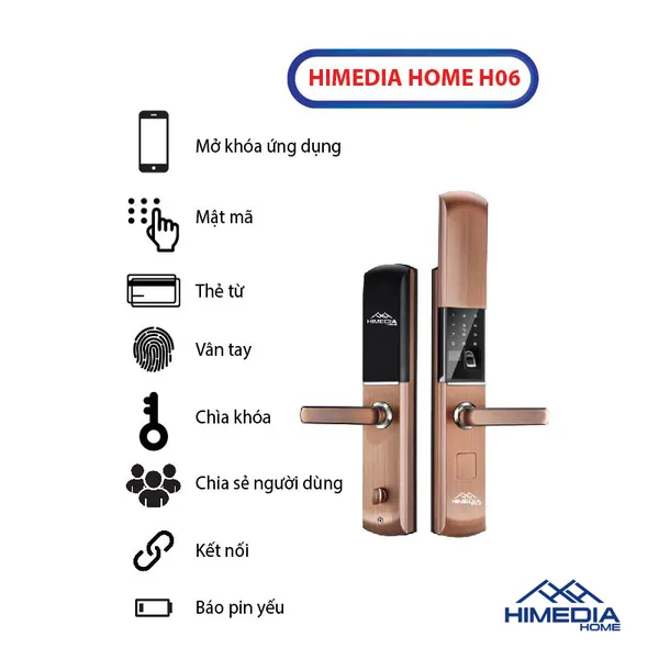 Khóa cửa điện tử HIMEDIA H06 cao cấp