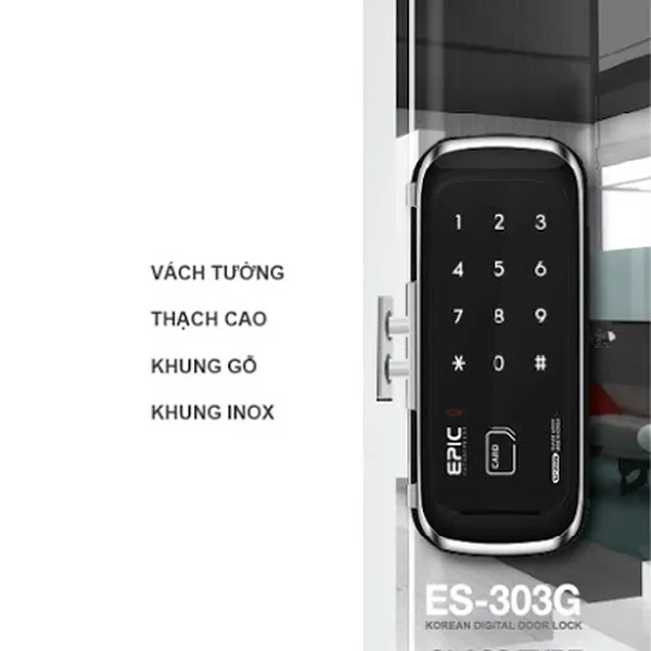 Khóa cửa kính EPIC ES-303 GC