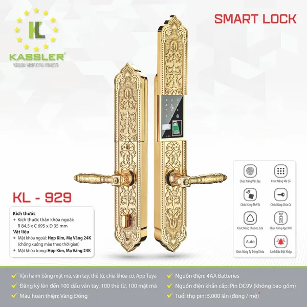 Khóa Cửa Đại Sảnh Kassler KL929 - App