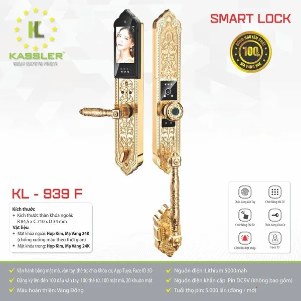 Khóa Cửa Đại Sảnh Kassler KL939F - FaceID