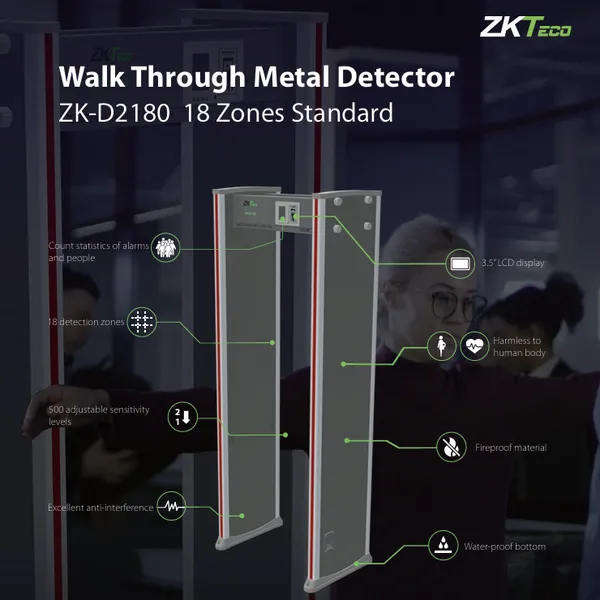 Cổng Dò Kim Loại Zkteco ZK-D2180S