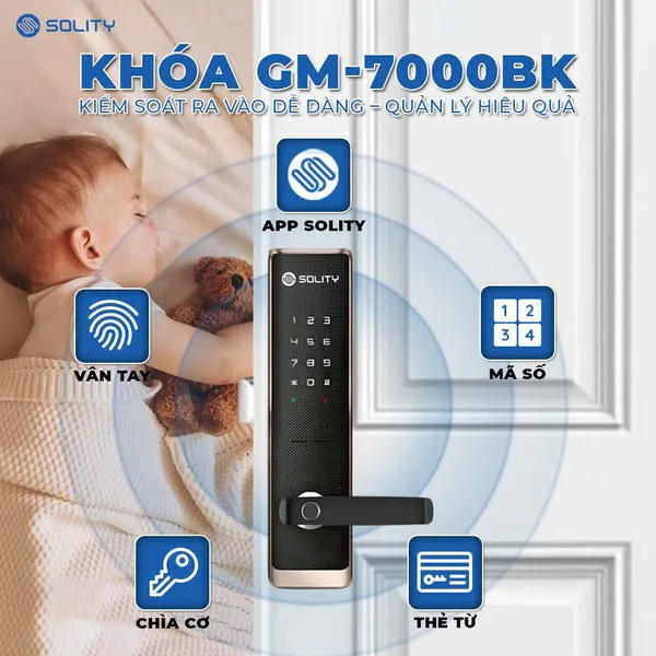 Khoá Cửa Vân Tay Solity GM-7000BK