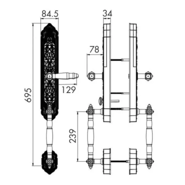 Khóa Cửa Đại Sảnh Tân Cổ Capsule -TC989D