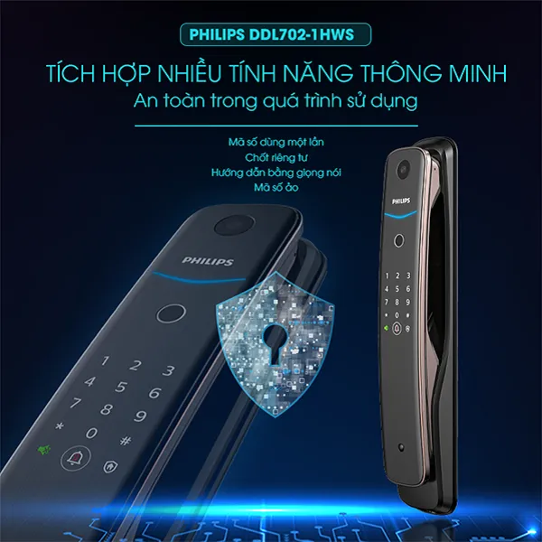 Khóa cửa vân tay Philips DDL702-1HWS