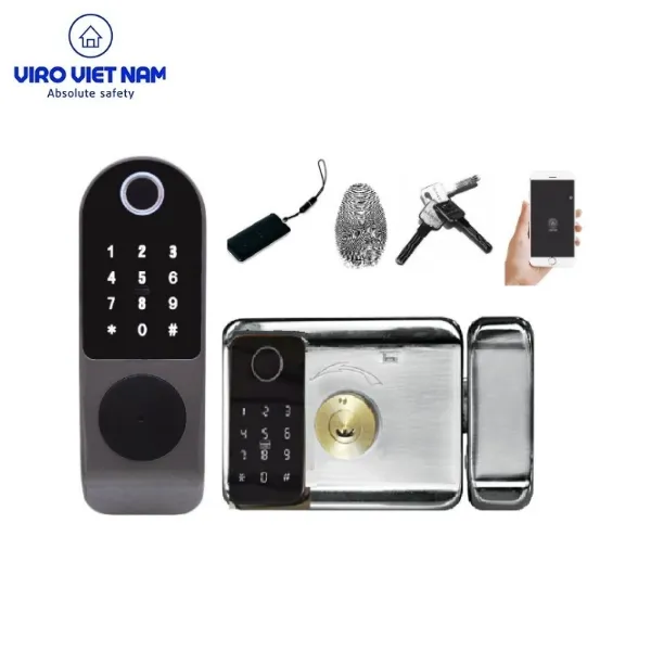 Khóa Cổng Điện Tử Viro VR-1200D - Vân Tay 2 Chiều