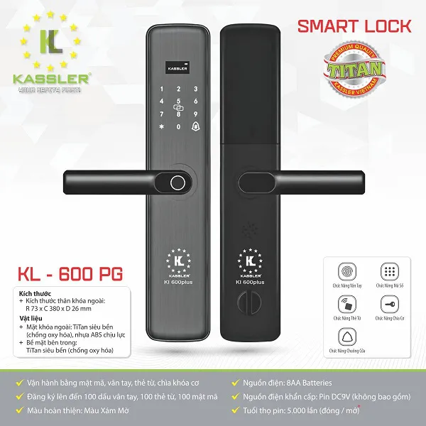 Khóa cửa vân tay Kassler KL-600PG