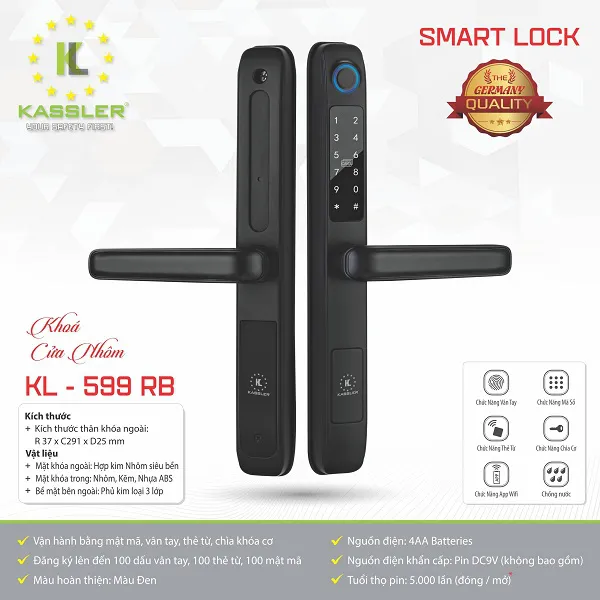 Khóa cửa vân tay Kassler KL-599 RB
