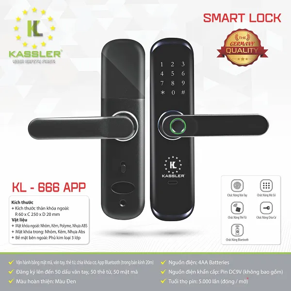 Khóa cửa vân tay Kassler KL-666