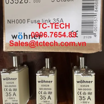 Cầu chì - Fuse - Wohner 03528 - Woehner NH000 - NH-00/000