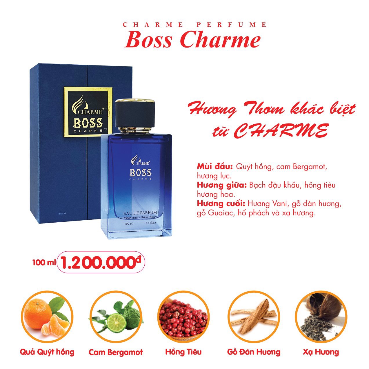 Nước Hoa Charme Boss Charme 100ml Nam Chính Hãng