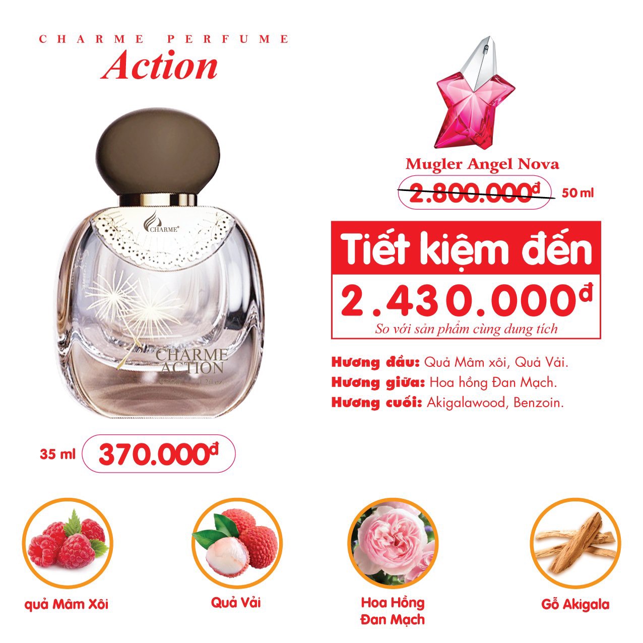 Nước Hoa Charme Action 35ml Nữ Chính Hãng
