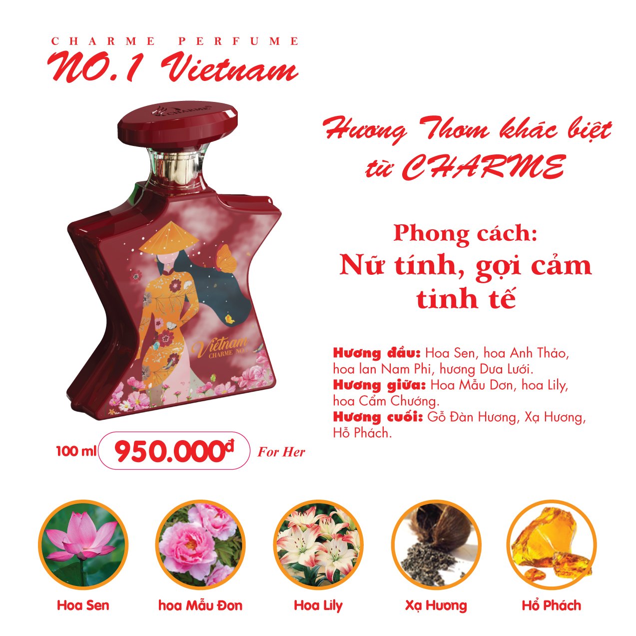 Nước Hoa Charme No.1 Vietnam 100ml Nữ Chính Hãng