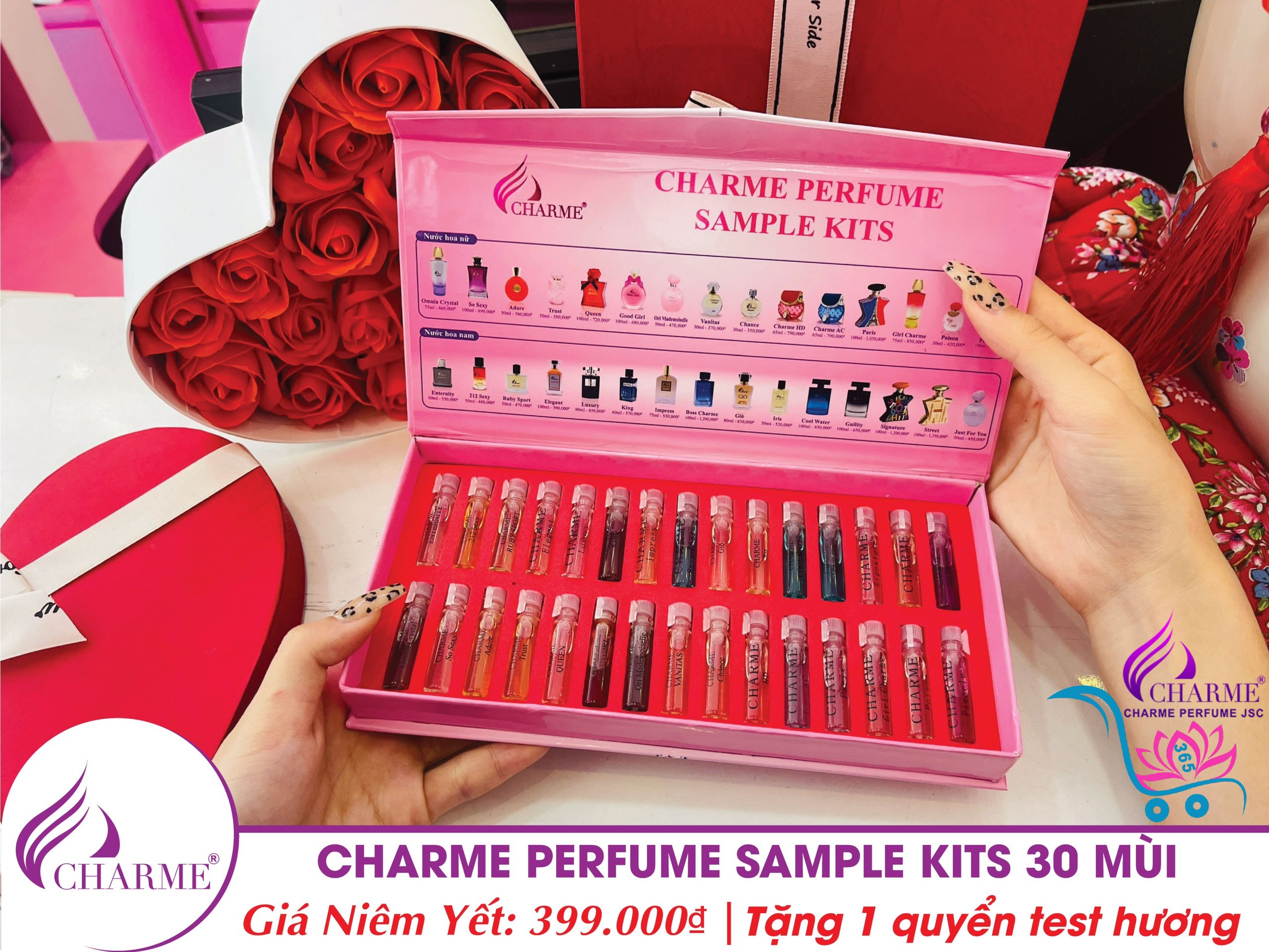 Bộ Test Nước Hoa Charme 30 Mùi