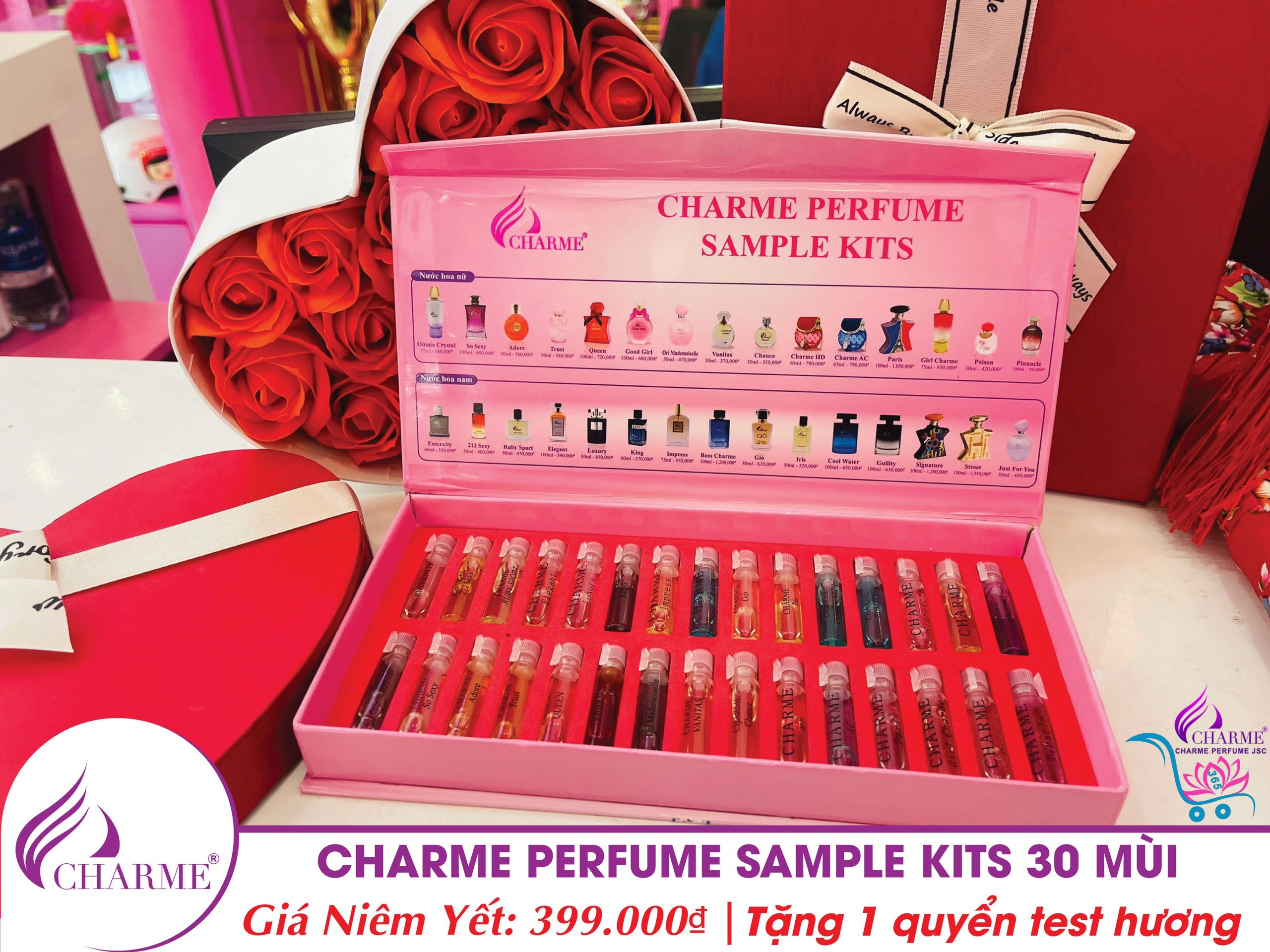 Bộ Test Nước Hoa Charme 30 Mùi