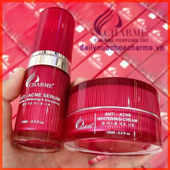 Bộ Combo Kem Trị Mụn Charme Và Serum Trị Mụn Charme Thông Đỏ