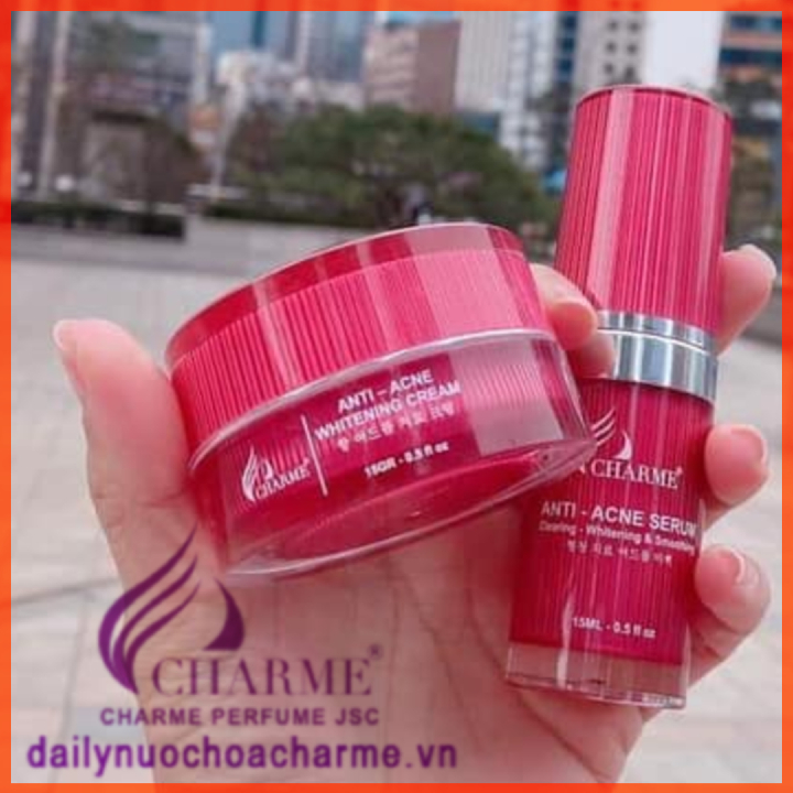 Bộ Combo Kem Trị Mụn Charme Và Serum Trị Mụn Charme Thông Đỏ