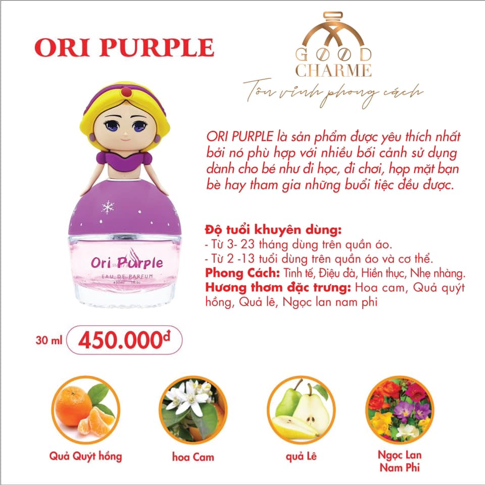 Nước Hoa Bé Gái Charme Ori Purple