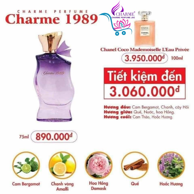 Nước Hoa Charme 1989 75ml Nữ Chính Hãng