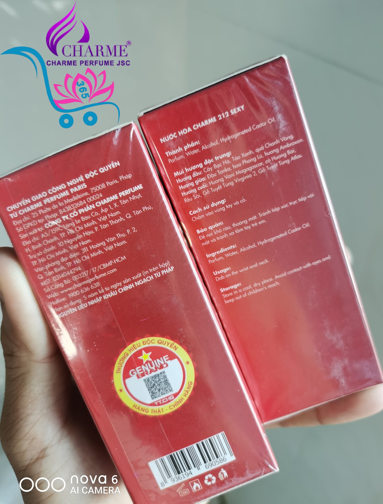 Nước Hoa Charme 212 Sexy 50ml Nam Chính Hãng