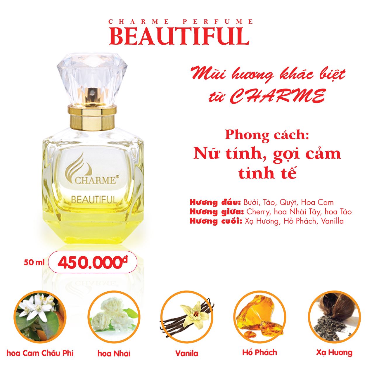 Nước Hoa Charme Nữ - Charme Beautiful 50ml