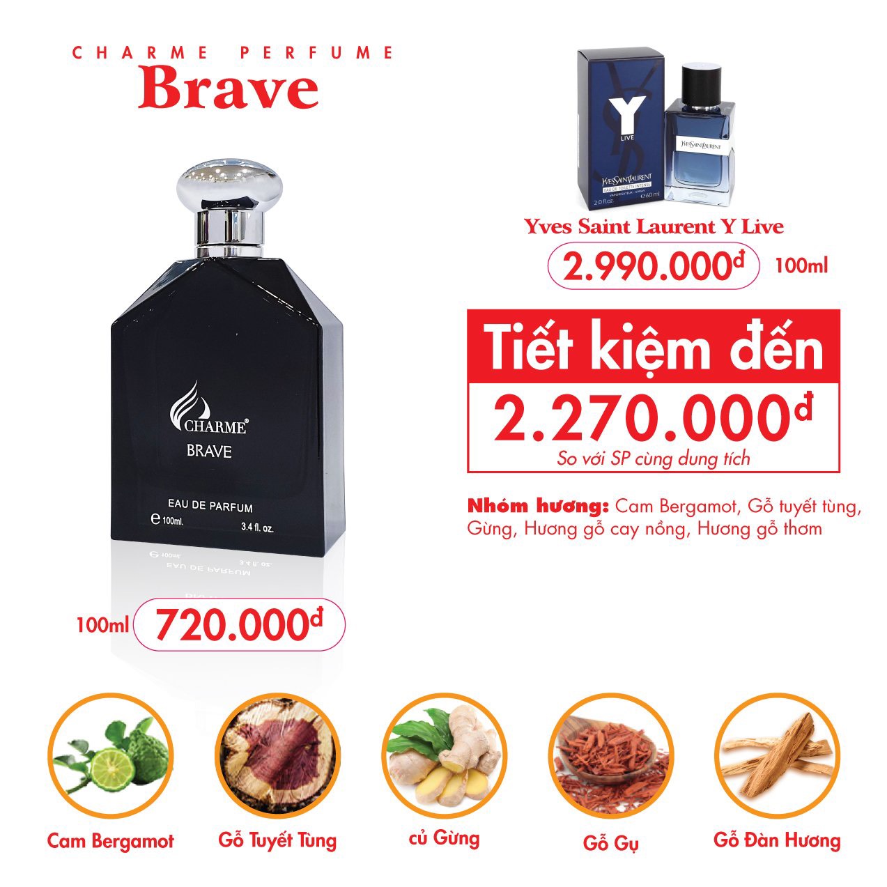 Nước Hoa Charme Brave 100ml Nam Chính Hãng