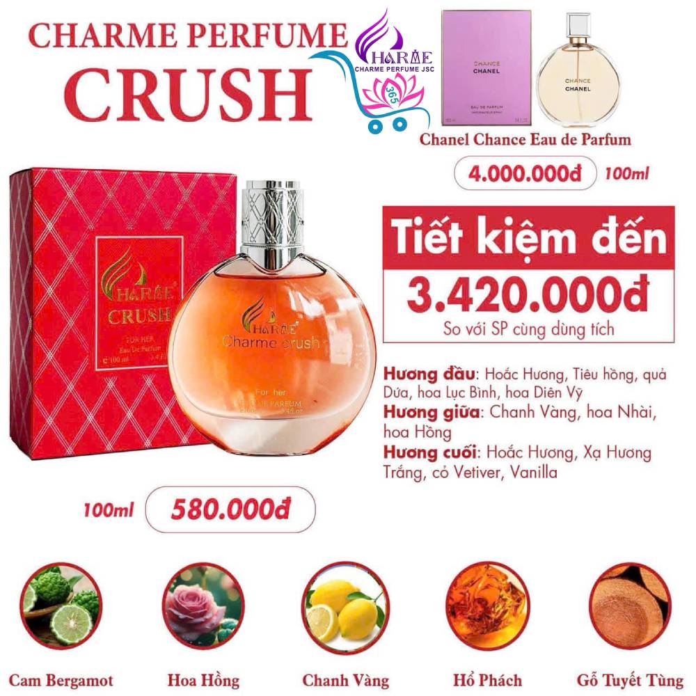 Nước Hoa Charme Crush 100ml Nữ Chính Hãng
