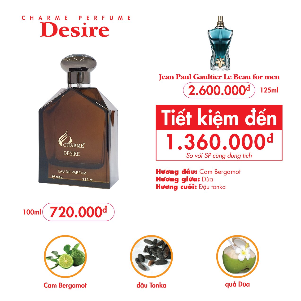 Nước Hoa Charme Desire 100ml Nam Chính Hãng