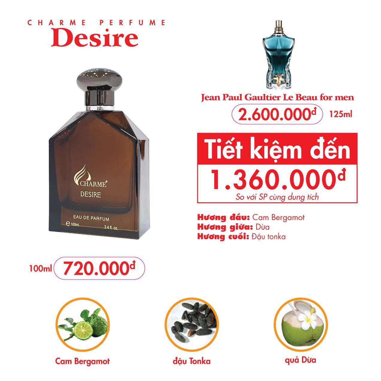 Nước Hoa Charme Desire 100ml Nam Chính Hãng