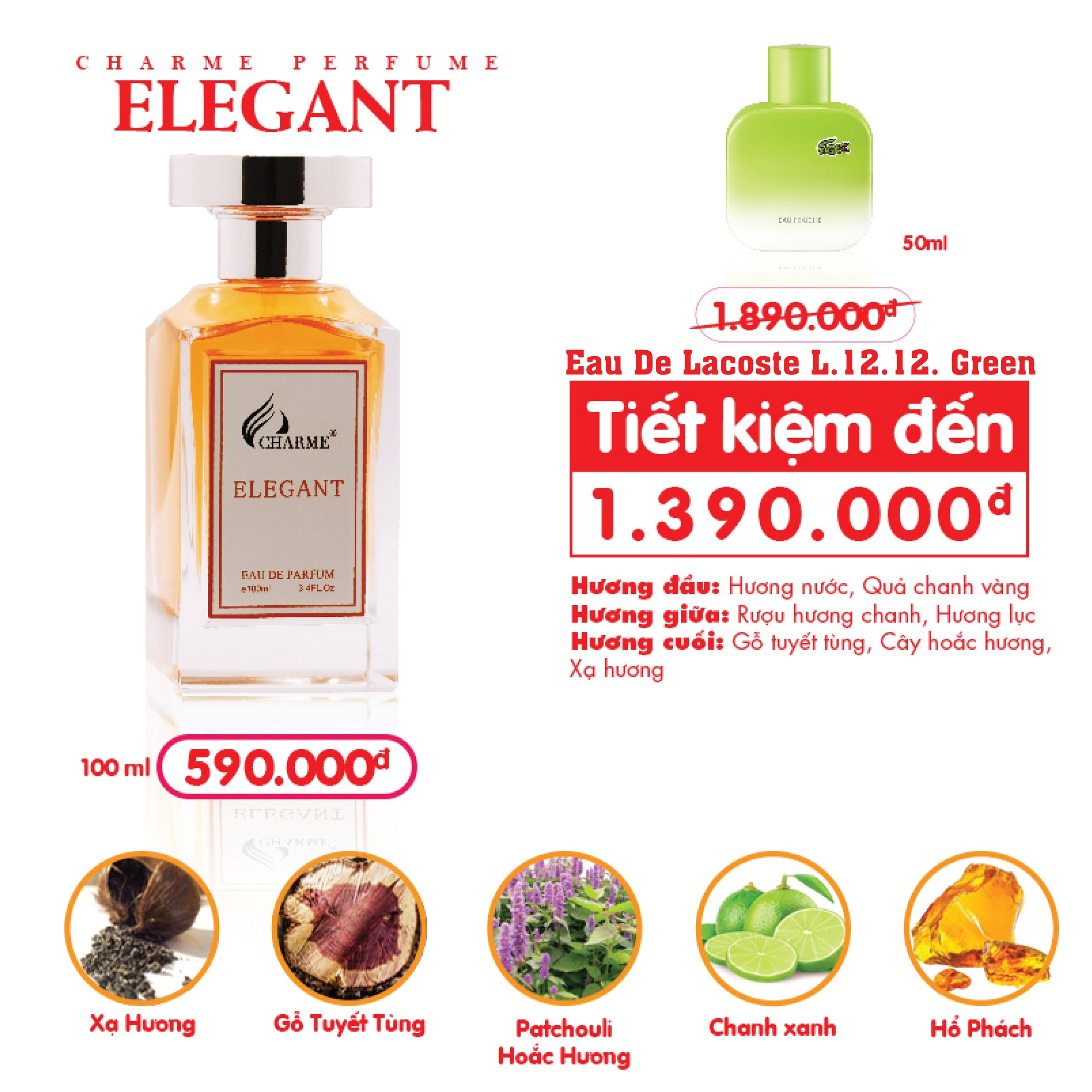 Nước Hoa Charme Elegant 100ml Nam Chính Hãng