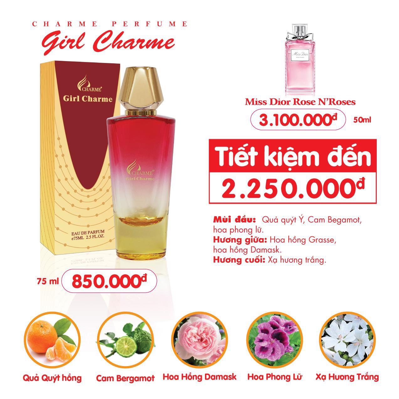 Nước Hoa Charme Girl Charme 75ml Nữ Chính Hãng
