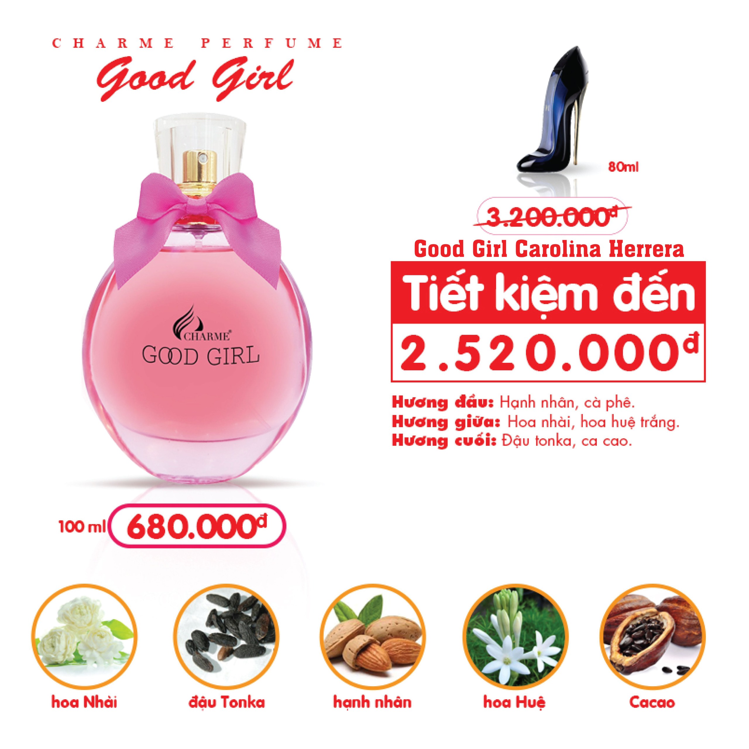 Nước Hoa Charme Good Girl 100ml Nữ Chính Hãng
