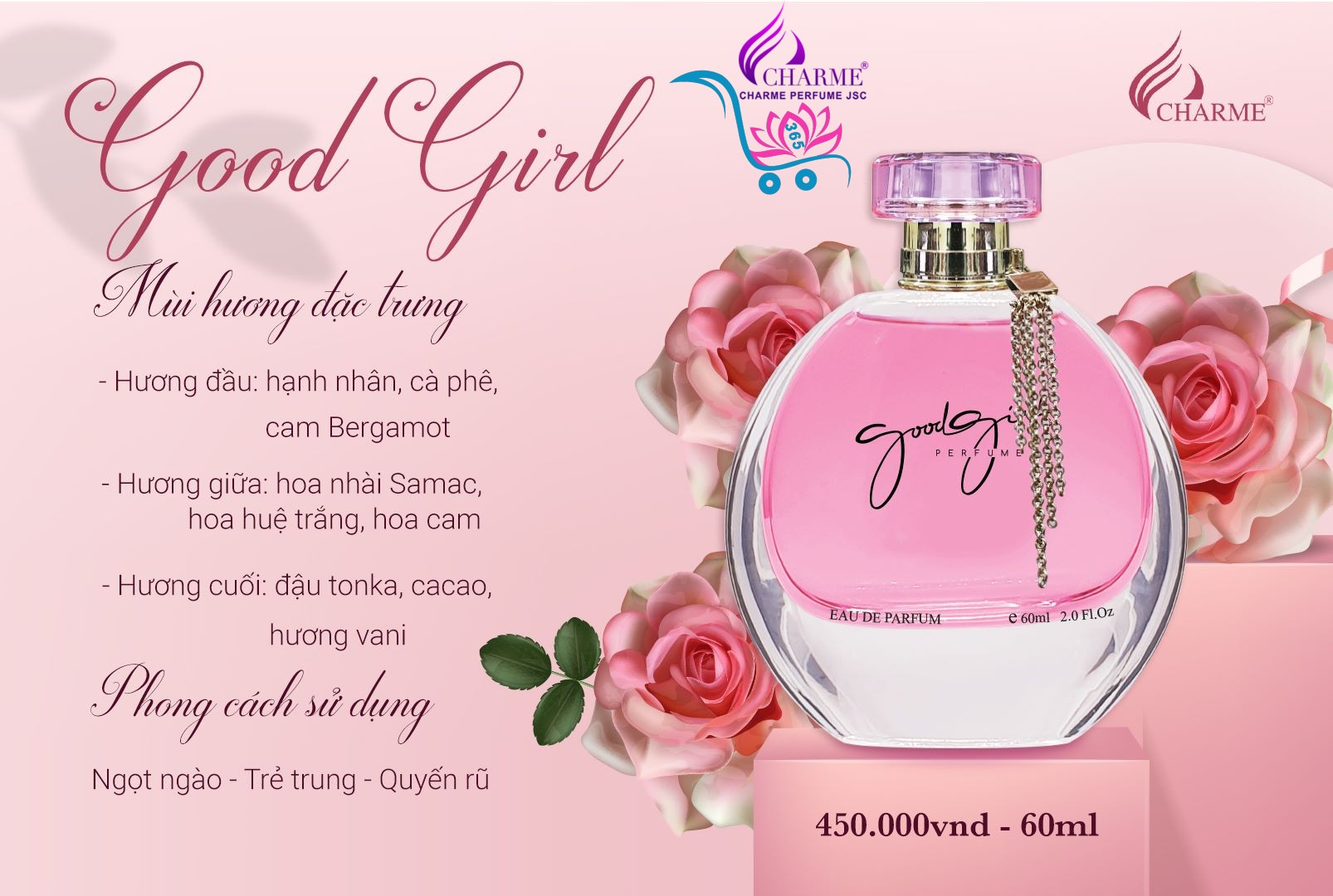 Nước Hoa Charme Good Girl 60ml Nữ Chính Hãng