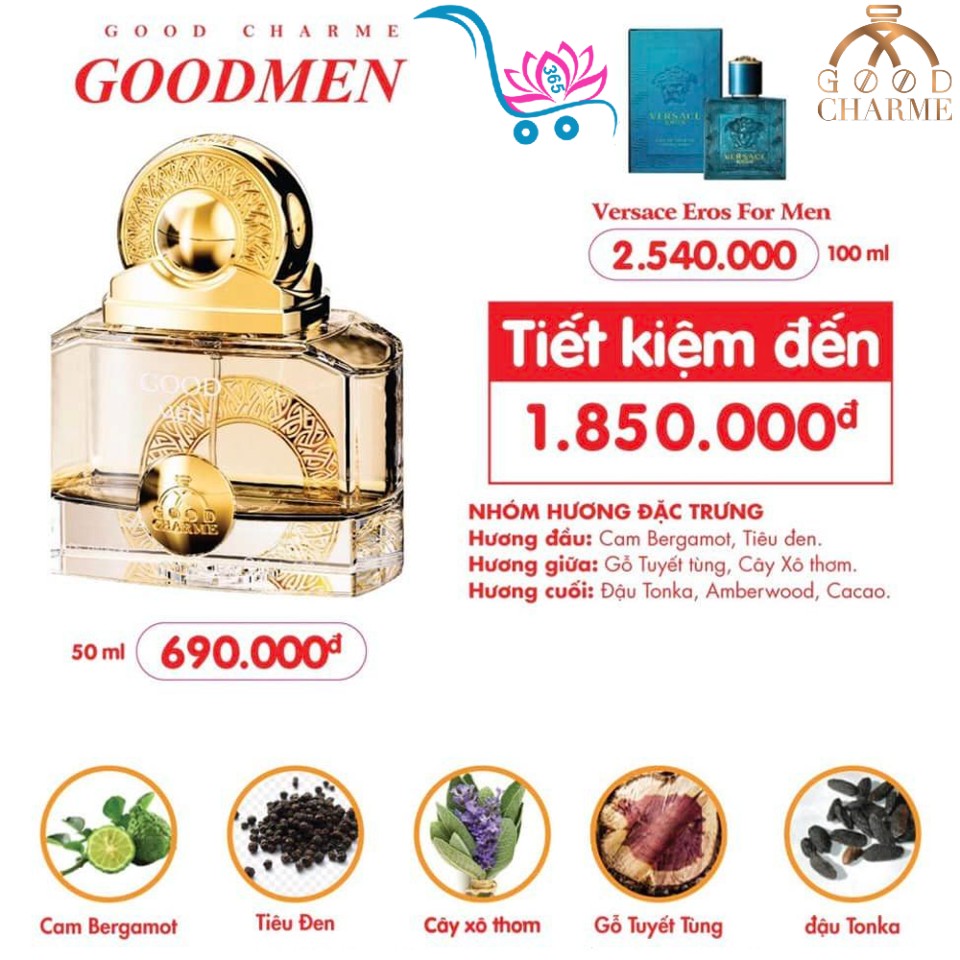 Nước Hoa Charme Good Men 50ml Màu Vàng Nam Chính Hãng