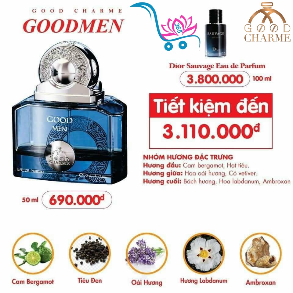 Nước Hoa Charme Good Men 50ml Màu Xanh Nam Chính Hãng