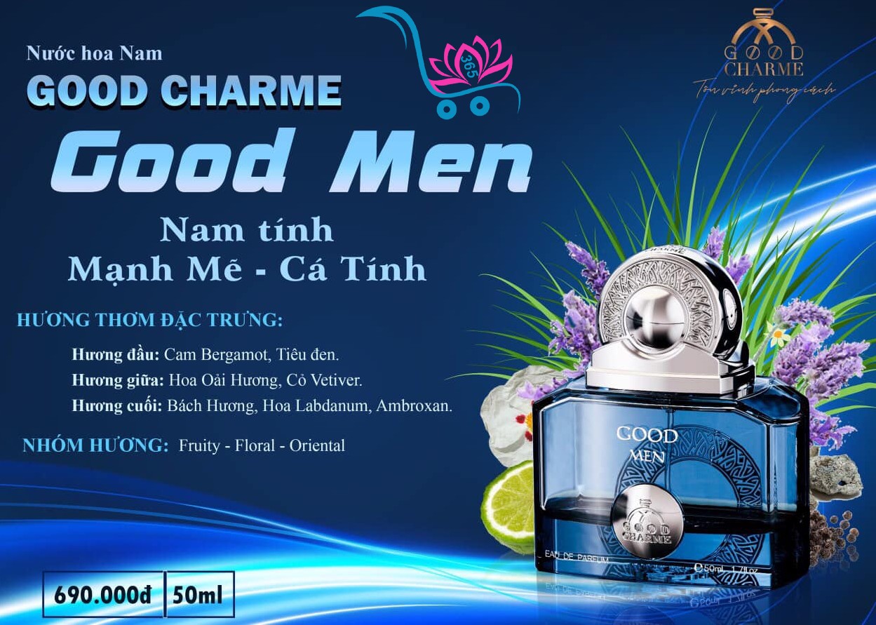 Nước Hoa Charme Good Men 50ml Màu Xanh Nam Chính Hãng