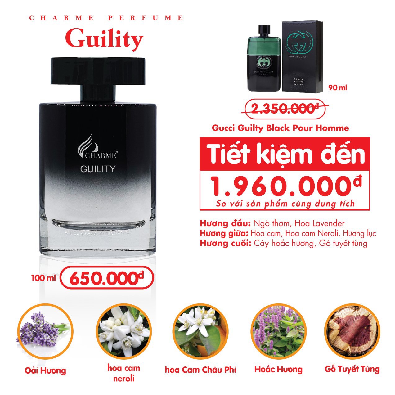 Nước Hoa Charme Guility 100ml Nam Chính Hãng